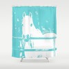 Turquoise Horse Shower Curtain - Chic and Elegant Animal Print Bathroom Decor