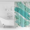 Turquoise Leaves Watercolor Shower Curtain for a Refreshing Bathroom
