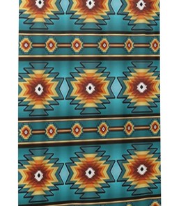 Turquoise Pattern Southwest Native American Shower Curtain, Fade-resistant Bath Room Decor