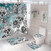 Turquoise Skull Print Shower Curtain for a Pop of Color and Edge in Your Bathroom