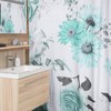 Turquoise Sunflower Floral Shower Curtain for a Sunny Bathroom Refresh
