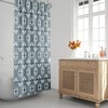 Turquoise & White Boho Mud Cloth Shower Curtain for a Bohemian Vibe