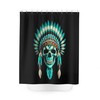 Turquoise and Skull Print Shower Curtain for a Unique and Colorful Bathroom