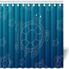 Turtle Abstract Sea Shower Curtain With Hommomhcurtain Waterproof Material
