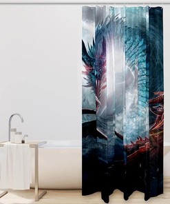 Turtles and Seashells Shower Curtain with Ocean Drawing Design