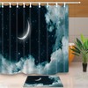 Twilight Moon and Stars Bathroom Waterproof Fabric Shower Curtain