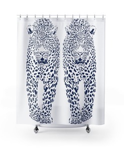 Twin Cheetahs Animal Print Shower Curtain for a Wild Bathroom