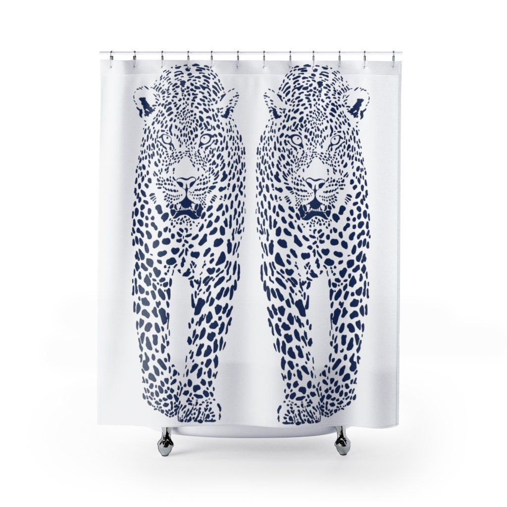 Twin Cheetahs Animal Print Shower Curtain for a Wild Bathroom