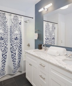 Twin Cheetahs Animal Print Shower Curtain for a Wild Bathroom