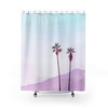 Twin Palm Trees Wanderlust Shower Curtain for a Vacation Vibe Bathroom