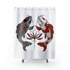 Two Carp Koi Fish Retro Shower Curtain for Unique Bathroom Decor Gift 