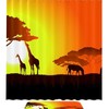 Two Giraffes with Horses Sunset Shower Curtain - Beautiful Bathroom Decor with Animal Print