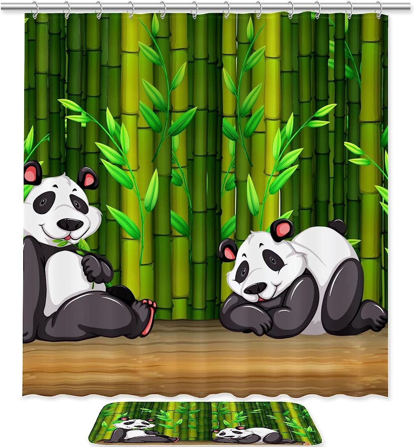 Two Panda in Bamboo Forest Unique Shower Curtain