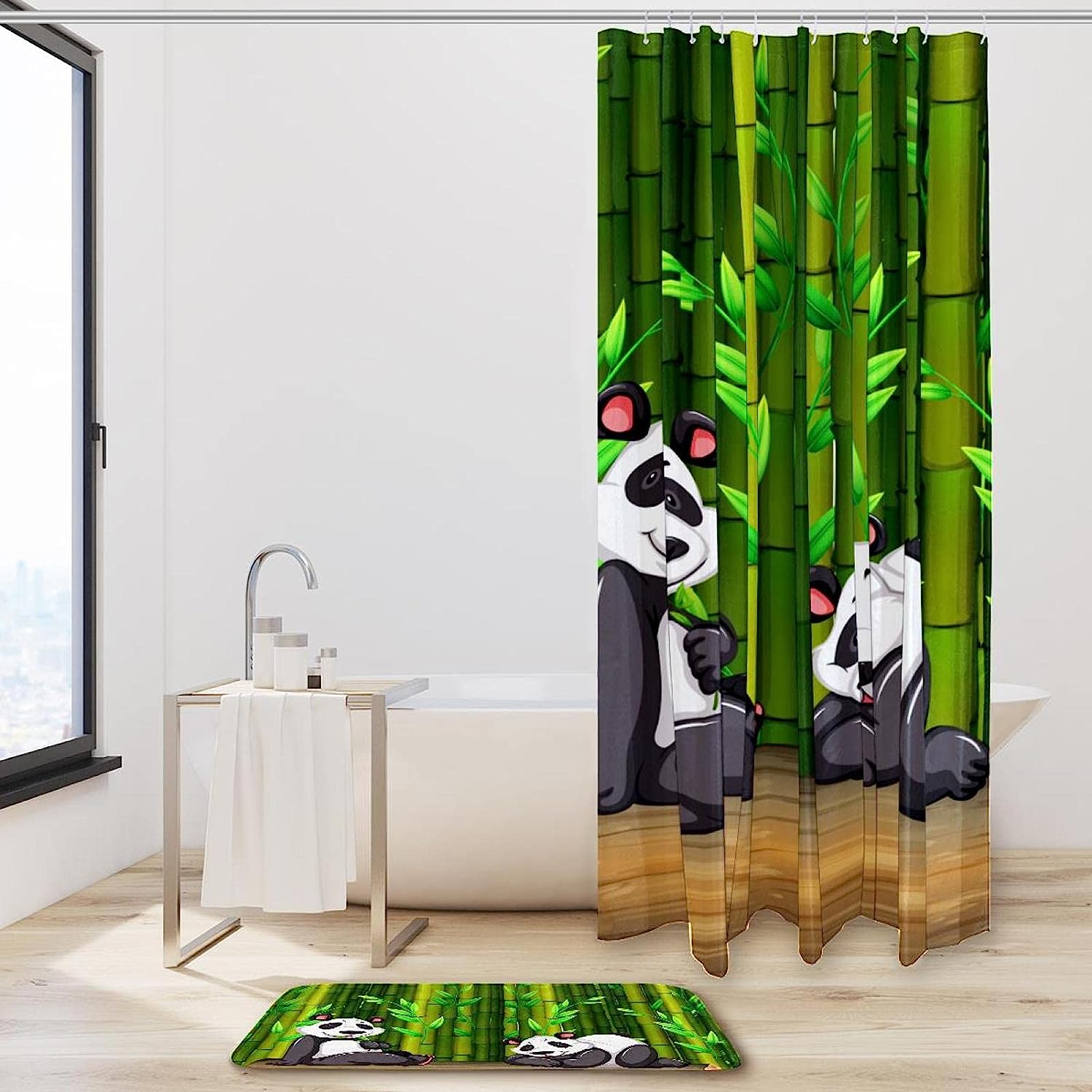 Two Panda in Bamboo Forest Unique Shower Curtain