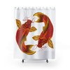 Two Red Carp Retro Shower Curtain for Unique Bathroom Decor Gift 