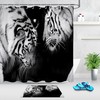 Two White Tigers Fabric Shower Curtain - Waterproof for Bathroom Hooks