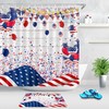 US Flag Balloon Stars Fireworks Shower Curtain for Presidents Day Bathroom Decor 