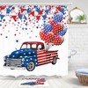 US Flag Independence Day Shower Curtain with Stars Fireworks Design 
