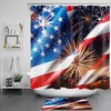 US Flag Shower Curtain with Red, Blue and Star Accents for Independence Day