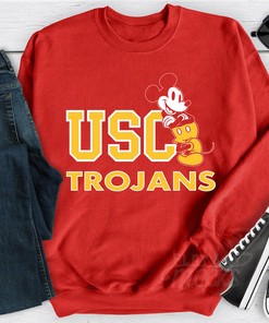 USC Trojans Disney Headshot Mickey Crew Neck Sweatshirt Fan Gift
