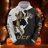 Ucf Knights Mascot Long Sleeve 3D Zip Hoodie For Fans