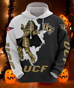 Ucf Knights Mascot Long Sleeve 3D Zip Hoodie For Fans