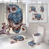 Ukiyoe Oil Painting Waterproof Shower Curtain with Bathroom Mat for a Japanese-Inspired Bathroom