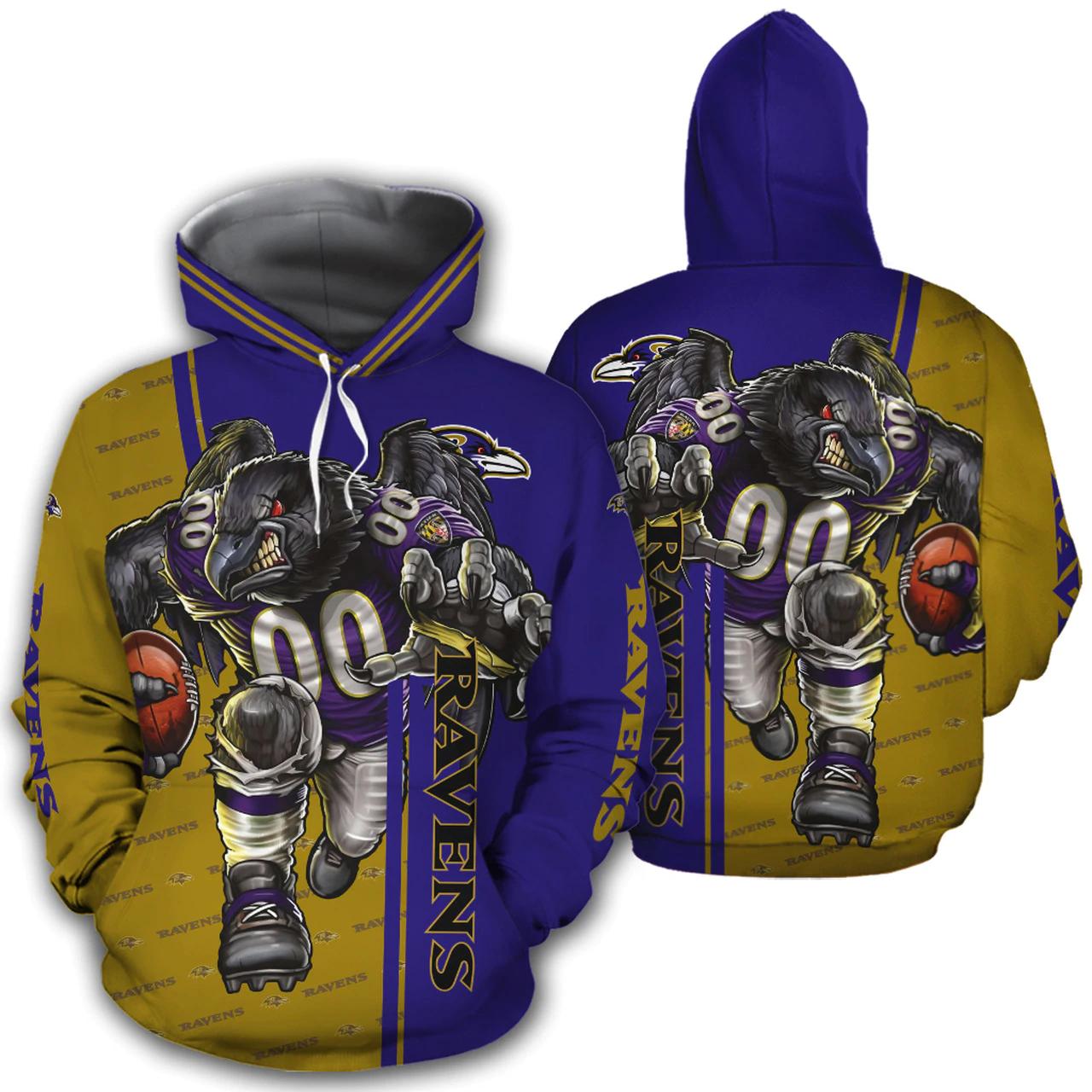 Ultra Cool All Over Print Baltimore Ravens Hoodie 3D Gifts For Fans
