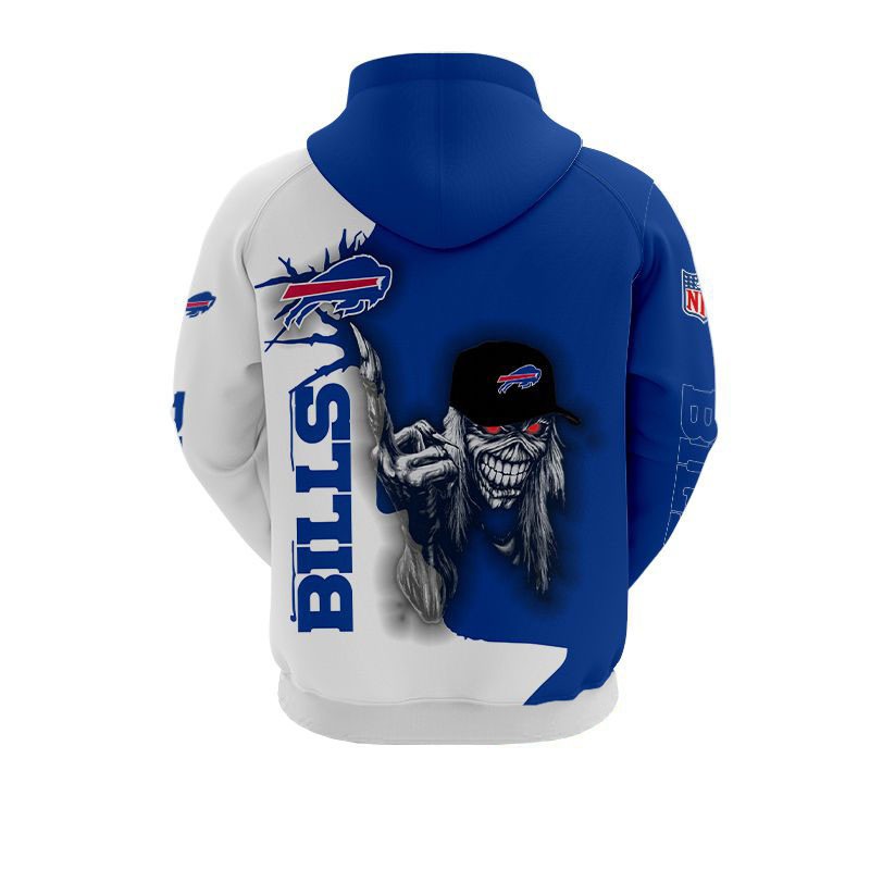 Ultra Cool Halloween Themed Buffalo Bills Hoodie With Death Graphic Prints