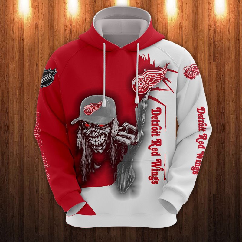 Ultra Death Graphic All Over Print 3D Hoodie For Halloween From Detroit Red Wings