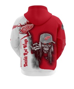 Ultra Death Graphic All Over Print 3D Hoodie For Halloween From Detroit Red Wings