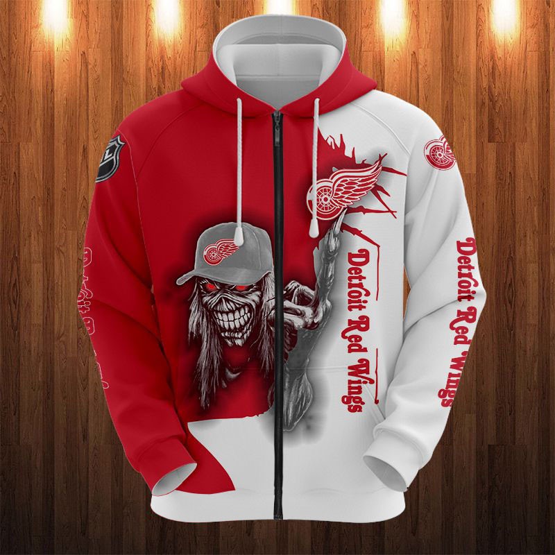 Ultra Death Graphic All Over Print 3D Hoodie For Halloween From Detroit Red Wings