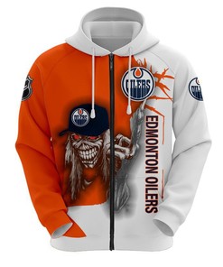 Ultra Death Graphic All Over Print 3D Hoodie For Halloween From Edmonton Oilers 