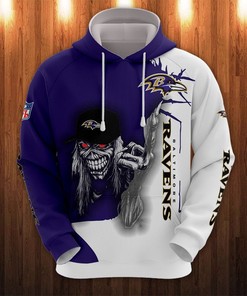 Ultra Death Graphic All Over Print Baltimore Ravens Hoodie 3D Gifts For Halloween