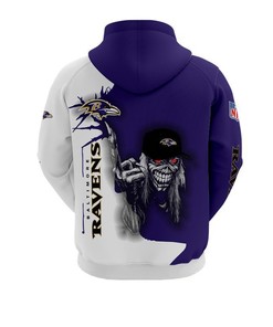 Ultra Death Graphic All Over Print Baltimore Ravens Hoodie 3D Gifts For Halloween