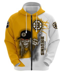 Ultra Death Graphic All Over Print Boston Bruins Hoodie 3D Gifts For Halloween