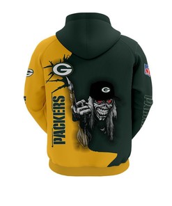 Ultra Death Graphic Green Bay Packers All Over Print Hoodie, Halloween Gift For Fans