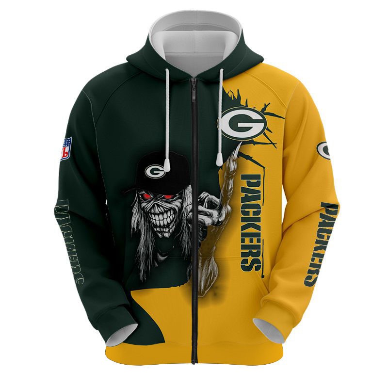 Ultra Death Graphic Green Bay Packers All Over Print Hoodie, Halloween Gift For Fans