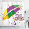 Umbrella Stars Fun Mardi Gras Print Shower Curtain for Bathroom