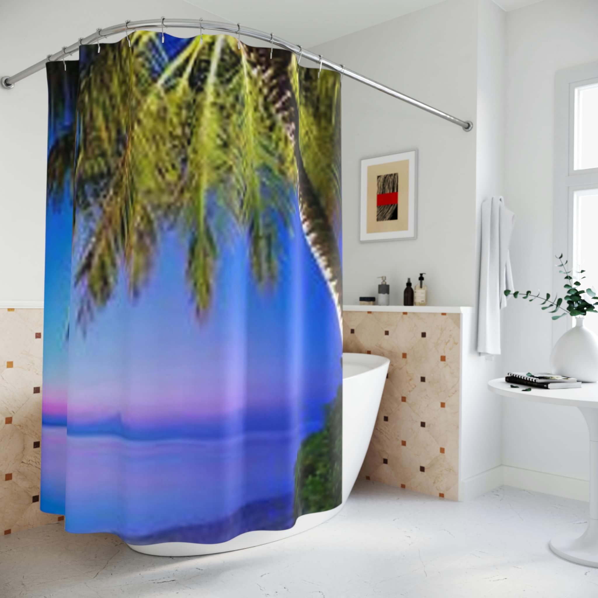 Under The Sea-Inspired Beach Shower Curtain For A Tranquil Bathroom