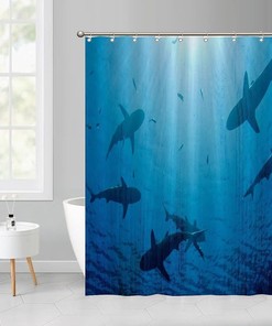 Undersea Creatures Fabric Shower Curtain - Aquatic Bathroom Decor