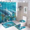 Undersea Dolphin Adventure Shower Curtain, Waterproof Bathroom Decor by Vantaso