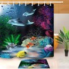 Undersea Dolphins And Plants Waterproof Fabric Shower Curtain Set