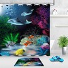Undersea World Dolphins And Plants Print Colorful Shower Curtain For A Serene Bathroom Theme