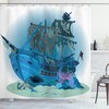 Underwater Antique Print Shower Curtain for Ocean Lovers