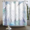 Underwater Beach Shower Curtain, Watercolor Decorative Fabric Curtain for a Coast-Themed Bathroom 