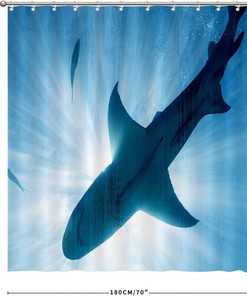 Underwater Creature Art Shower Curtain - Vibrant Sea Life Bathroom Decor