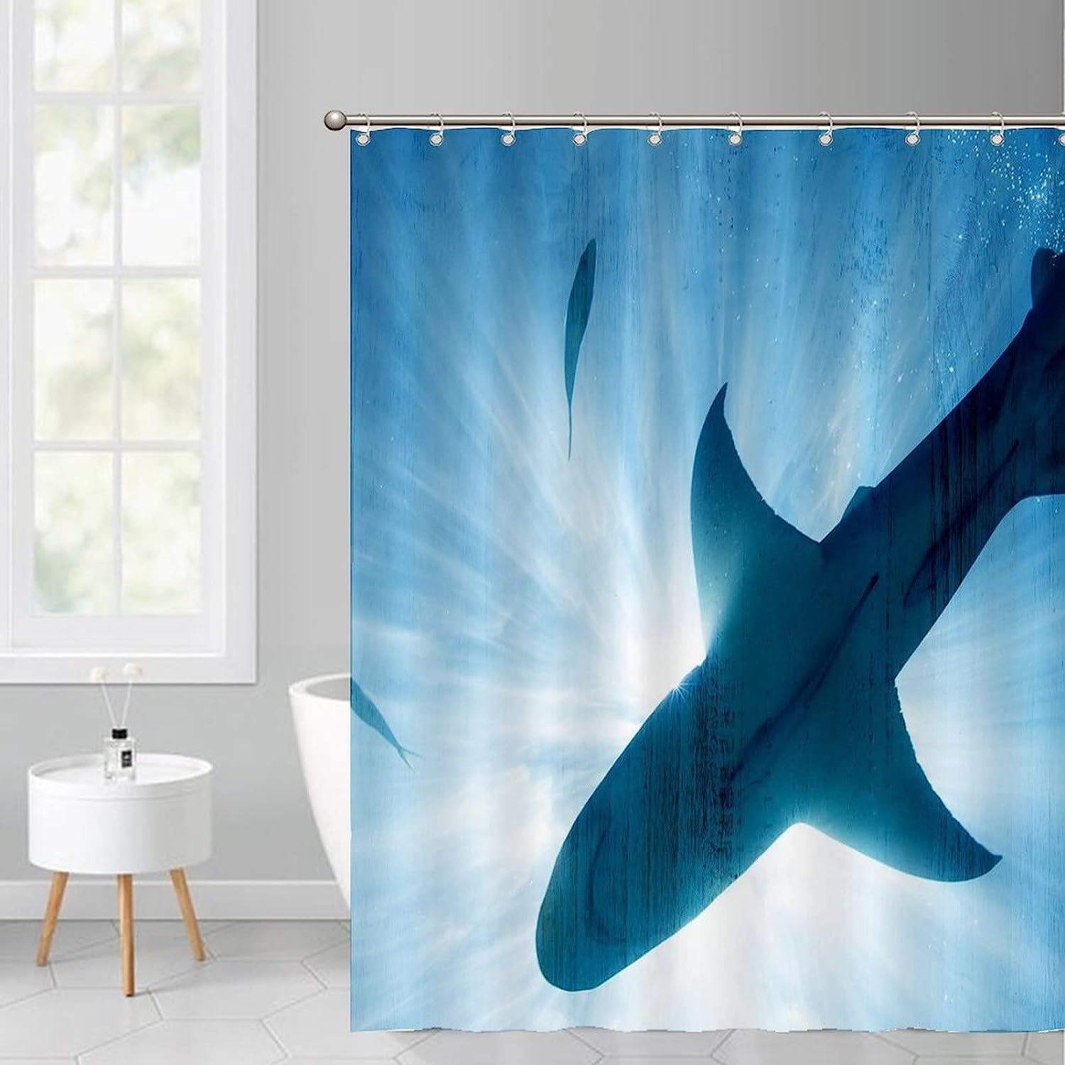 Underwater Creature Art Shower Curtain - Vibrant Sea Life Bathroom Decor
