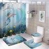 Underwater Dolphins and Mermaid Adventure Shower Curtain, Waterproof Bathroom Decor by Vantaso