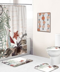 Underwater Fantasy Sea Horse Shower Curtain Unique Bathroom Decorations